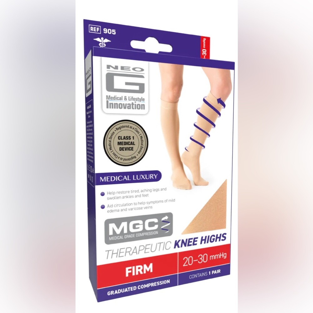 New Medium Neo G Therapeutic Compression Knee Highs 905  Firm 20-30 mmHg